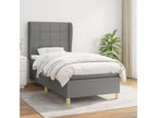 Lit à sommier tapissier et matelas Gris foncé 90x190 cm Tissu 84852VCNA