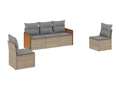 Salon de jardin avec coussins 5 pièces beige résine tressée 35667ZBVR