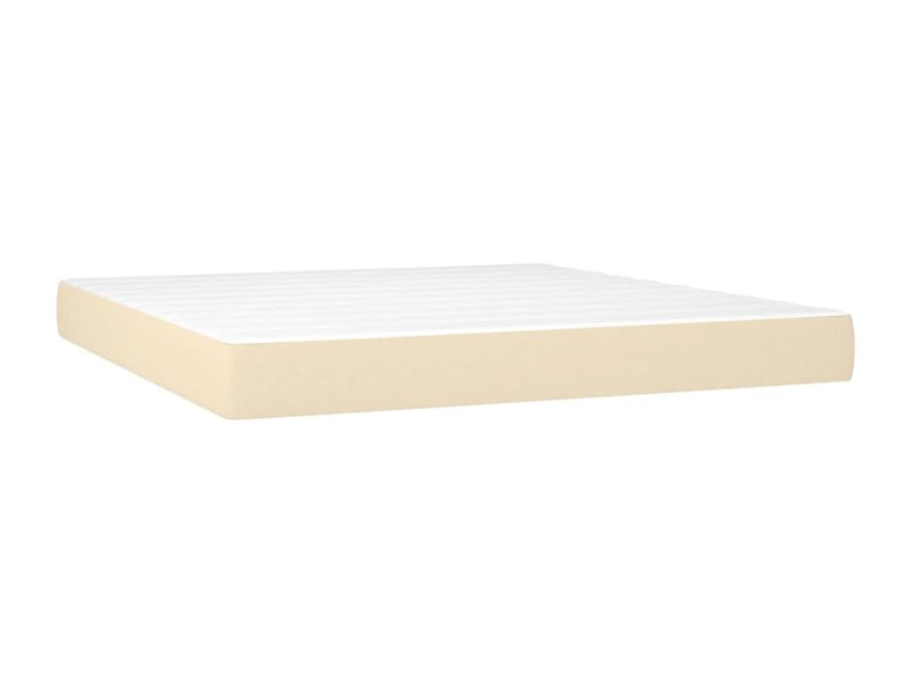 Lit à sommier tapissier avec matelas Crème 160x200 cm Tissu 26736GZBK