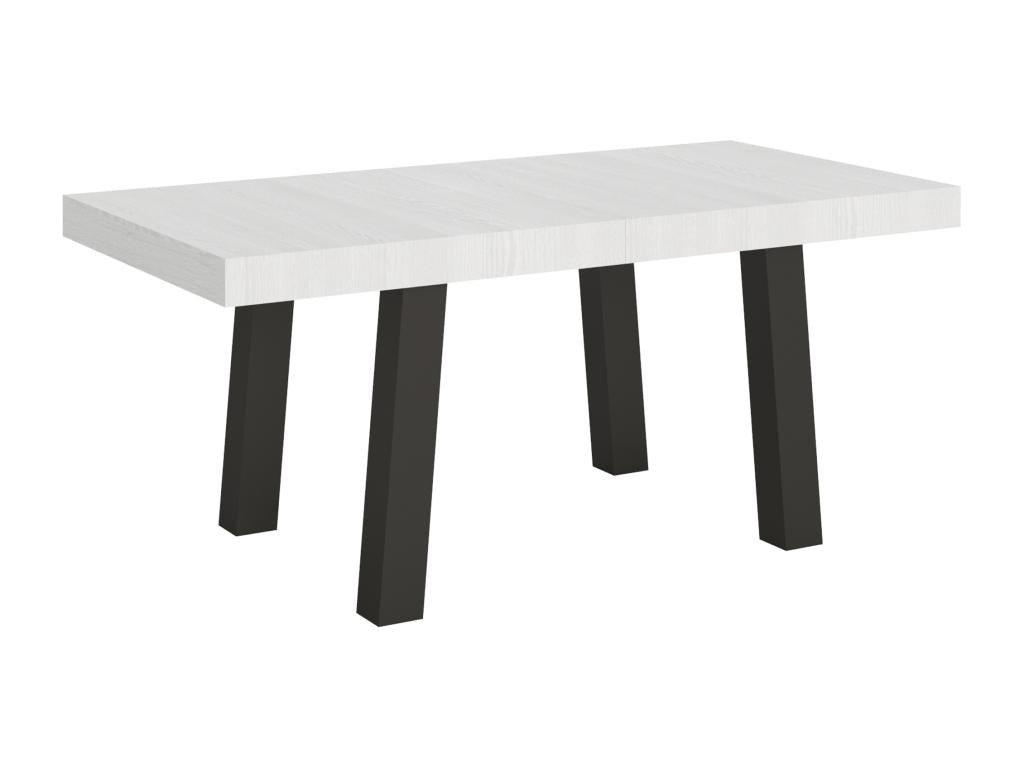 Table extensible 90x180/284 cm Bridge Frêne Blanc cadre Anthracite 86031MPME