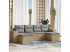 Salon de jardin avec coussins 6 pcs beige résine tressée 84925NEZY