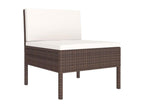Salon de jardin 5 pcs avec coussins résine tressée marron 35475QNNJ