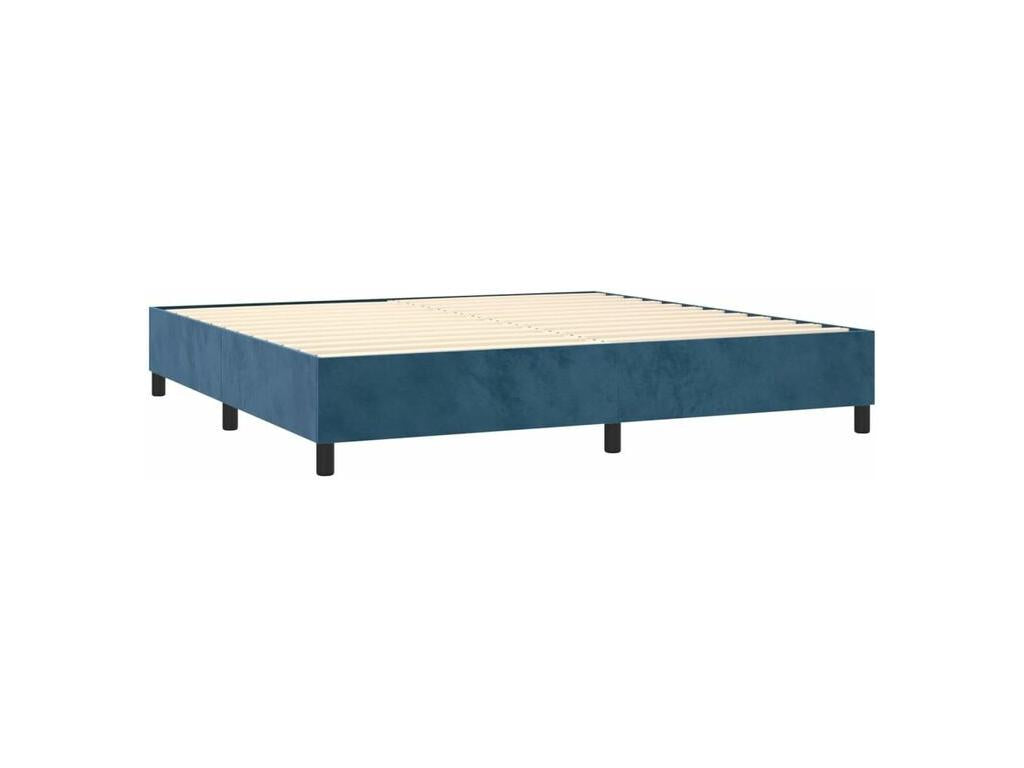 Sommier à Calmetop de lit et matelas Bleu foncé 200x200 Velours 64894TSRQ