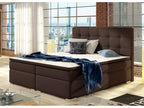 Lit boxspring simili cuir marron avec matelas et surmatelas Kavin-140x200 28380ICVN