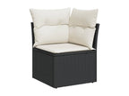 Salon de jardin avec coussins 13 pcs noir résine tressée 21380BCSK