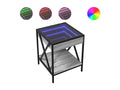 Table de chevet avec LED infini Bohometop gris 40x40x49 cm 68389DYTQ