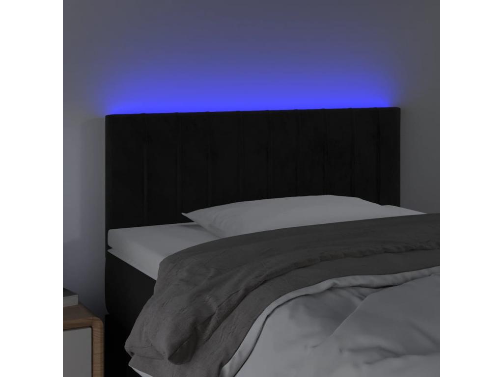 Tête de lit à LED Noir 90x5x78/88 cm Velours 41983NPYB