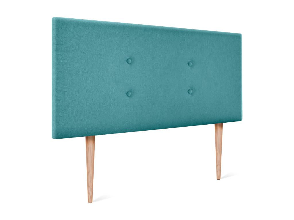 Nidchicshop Tête de lit en tissu Nidchicshop avec 2 Nidchicshopées de boutons 95x105cm avec pieds Lits 90 - Turquoise 39353NCKW