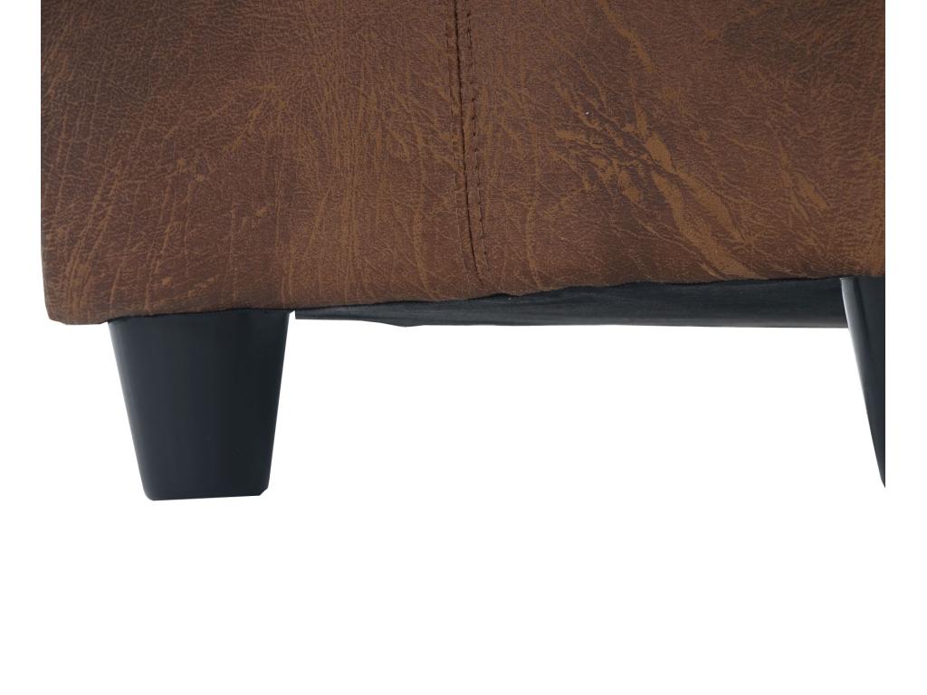 Banc/banquette/coffre de rangement Nidchicshop 112x45x45cm similicuir - aspect daim marron 30608LDZD