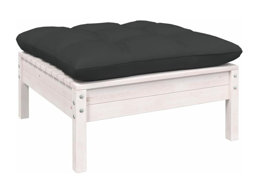 Salon de jardin 12 pcs avec coussins Blanc Bois de pin solide 5 45040MLTZ