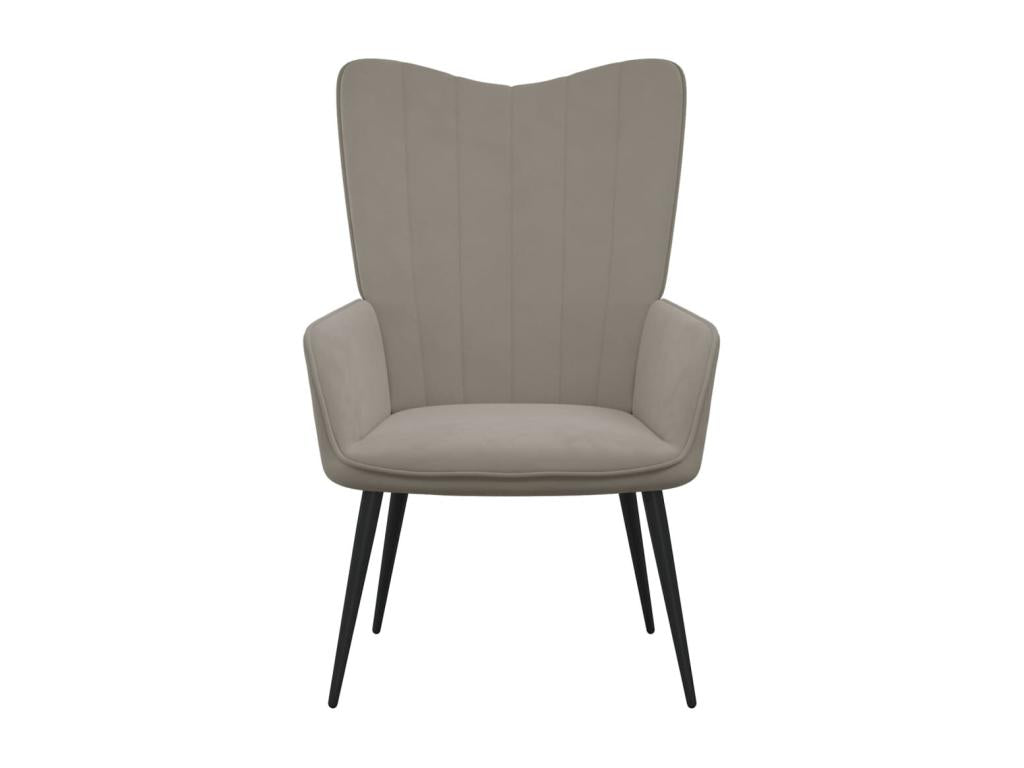Fauteuil de relaxation avec repos-pied Gris clair Velours 55474PUBF