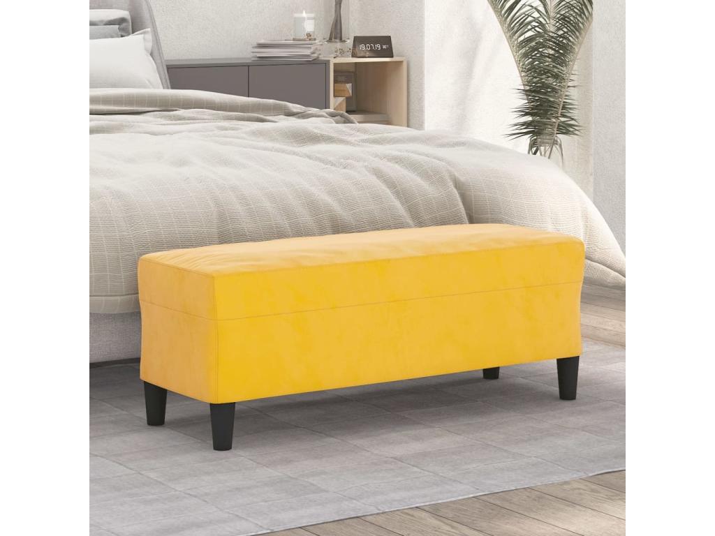 Banc Jaune 100x35x41 cm Velours 61956PRRD