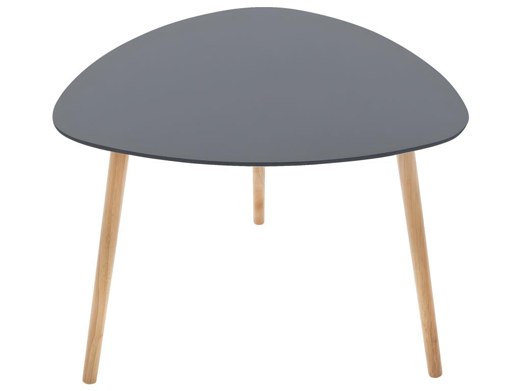 Table à café gris foncé en MDF et chêne - Dim L- 60 x l- 60 x H- 45 cm 54692XVYO