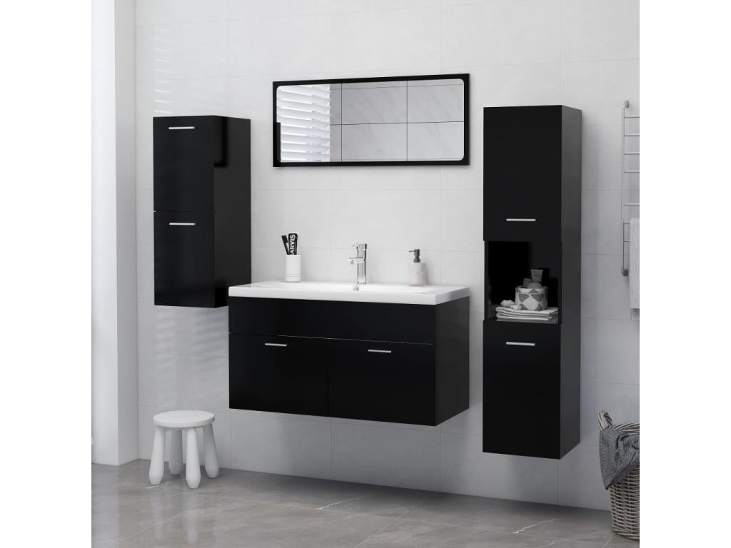 Armoire de salle de bain Noir 30x30x130 78092HKBV