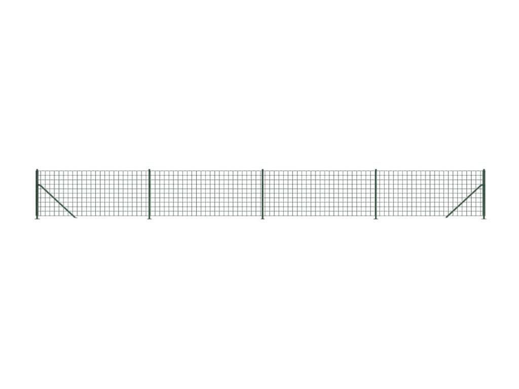 Clôture en treillis métallique avec bride vert 1x10 m 90814VITU