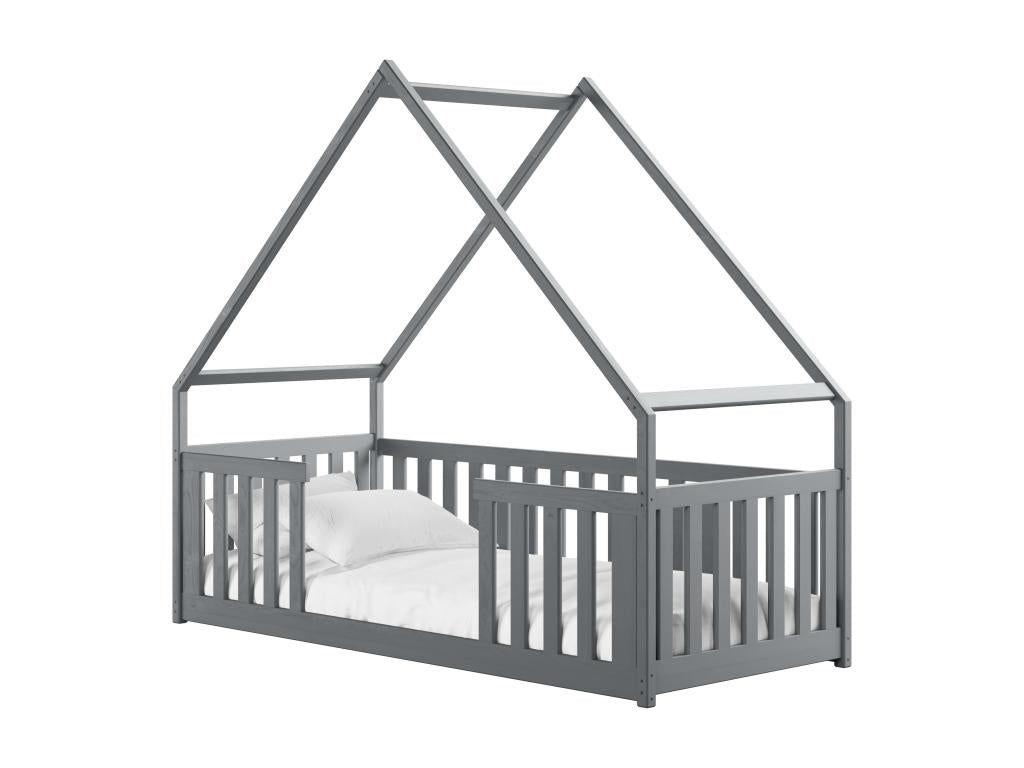 Lit cabane BEE HB002 80x180 cm Gris 42695EGPV