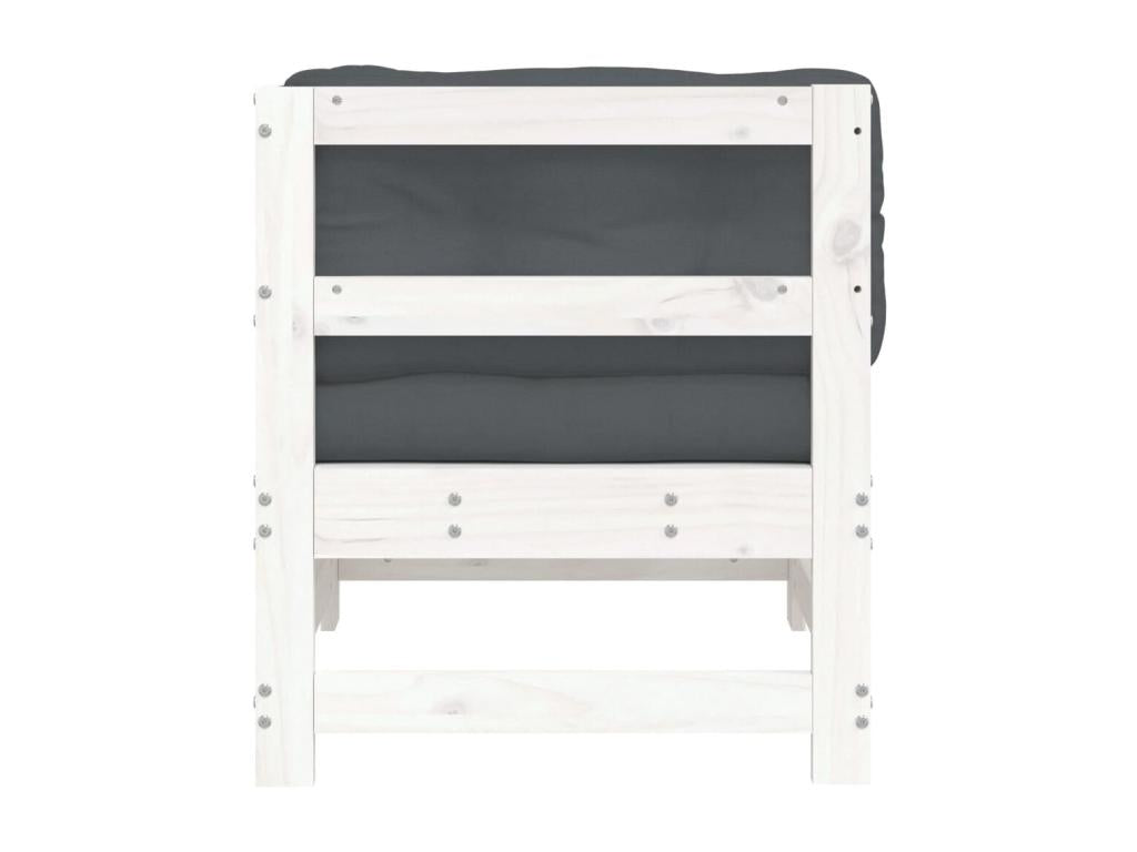 Canapé d'angle avec coussins blanc bois de pin solide 61724ZCWQ