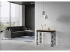 Console extensible design bois et acier anthracite Calmetop évolution-Couleur Blanc-Support 4 pieds-5 rallonges 47120BGNL