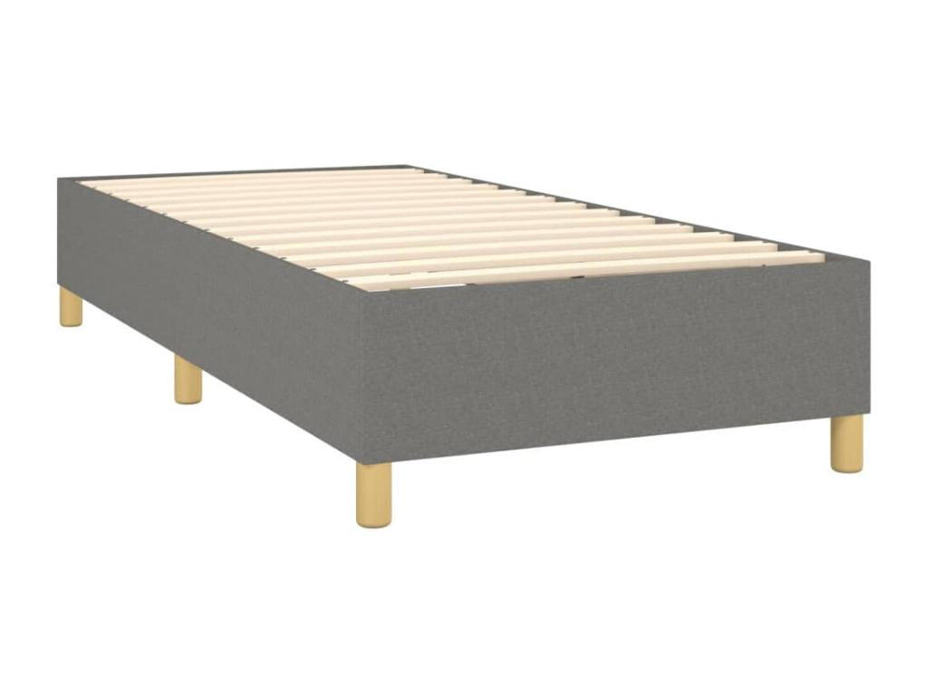 Lit à sommier tapissier et matelas Gris foncé 90x190 cm Tissu 84852VCNA