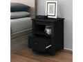 Table de chevet Noir 40x35x49 cm Bois de pin massif 00582JAZW