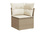 Salon de jardin avec coussins 13 pcs beige résine tressée 39386SMYR