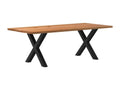 Table à manger marron clair bois de chêne massif rectangulaire 50582MBXD