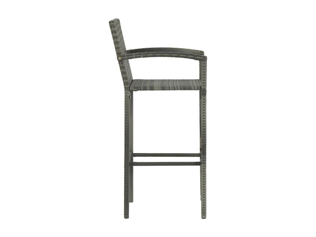 Ensemble de bar d'extérieur 5 pcs accoudoir Résine tressée Gris 81546AXEC