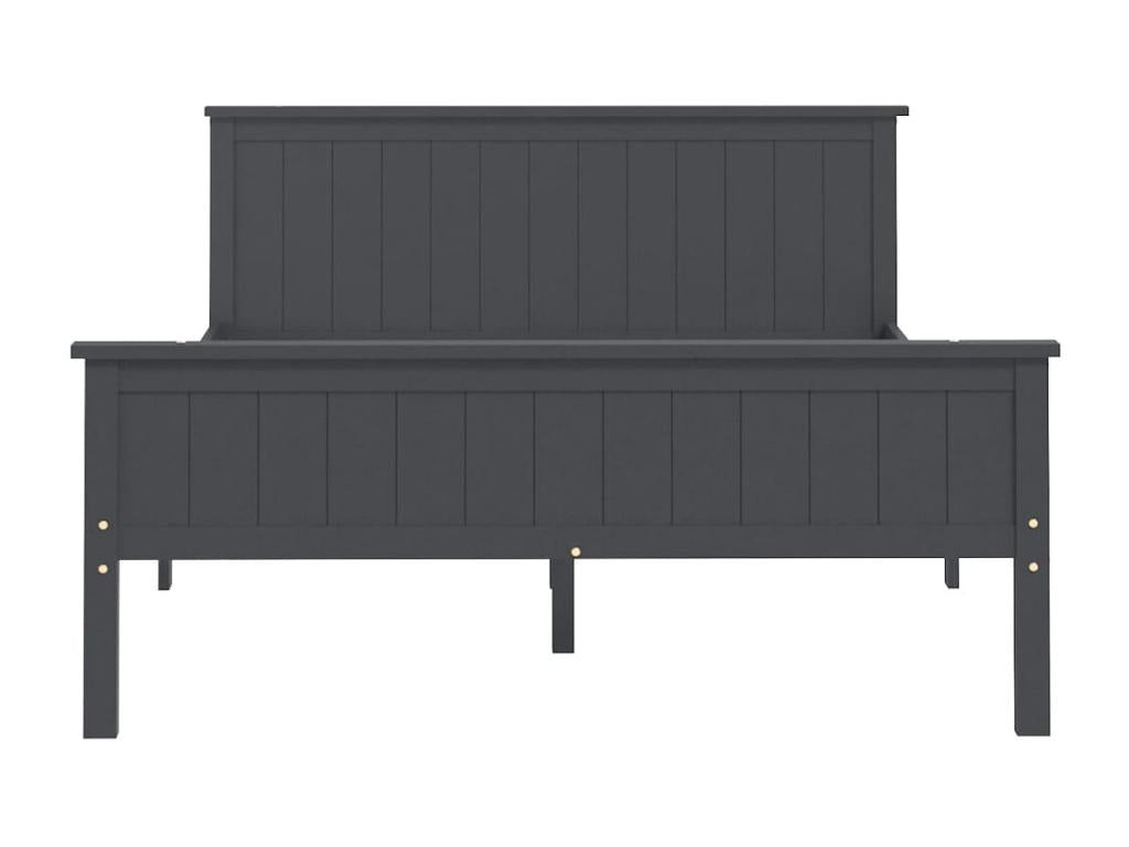Cadre de lit Gris Bois de pin massif 160x200 cm 14146QBTL