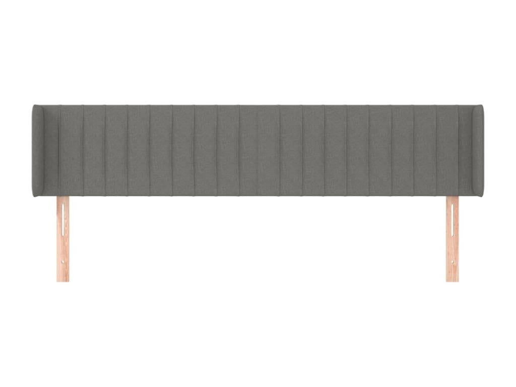 Tête de lit avec oreilles Gris foncé 203x16x78/88 cm Tissu 03913ELJP