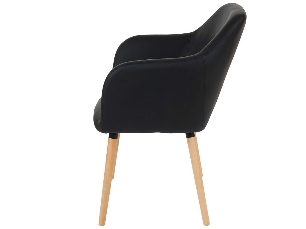 Chaise de salle à manger Bohometop T381 similicuir noir 01835HEGF