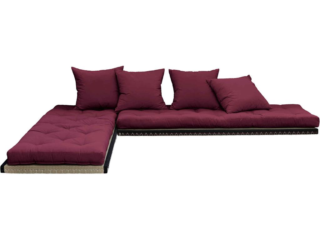 Nidchicshop canapé lit 3 places 2x70x200 Nidchicshop bordeaux 59419VENH