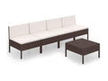 Salon de jardin 5 pcs avec coussins résine tressée marron 35475QNNJ