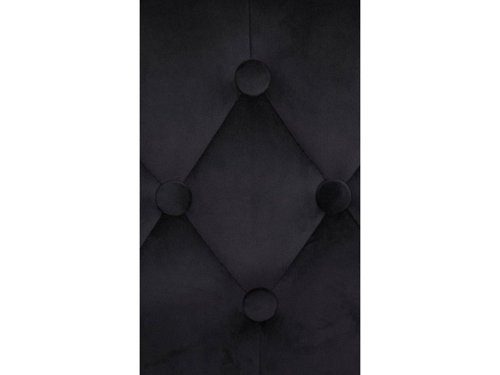 Tabouret de bar - Velours / Métal noir mat - Noir - Bohometop 89395RSMO