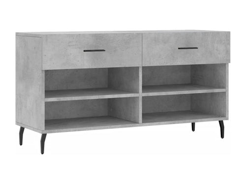 Banc à chaussures gris béton 102x35x55 bois d'ingénierie 50108PSMX