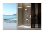 Paroi de douche fixe porte coulissante Calmetop blanc mat 133-135.6 cm 67069ZNQY