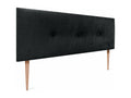 Nidchicshop Tête de Lit Velours Lisse avec Boutons 160x105 avec Pieds de Lit 150/160 - Noir 30542AITQ