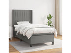 Lit à sommier tapissier et matelas Gris foncé 90x190 cm Tissu 30890THQY