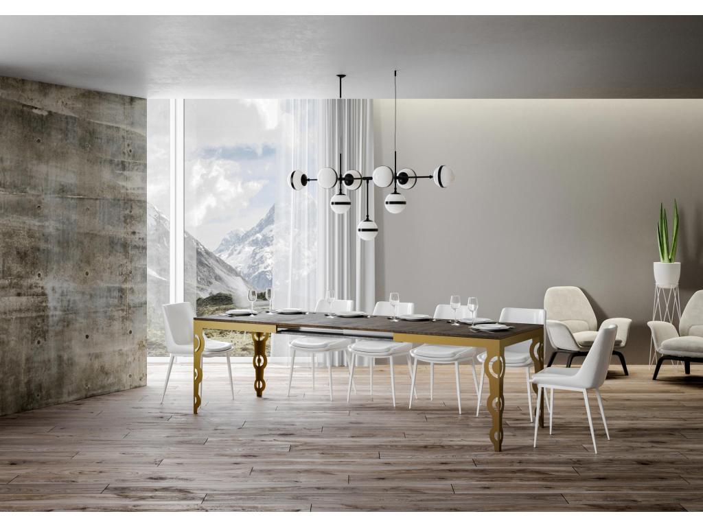 Table extensible 90x180/284 cm Karamay Evolution Noyer cadre ou 10319MTQO