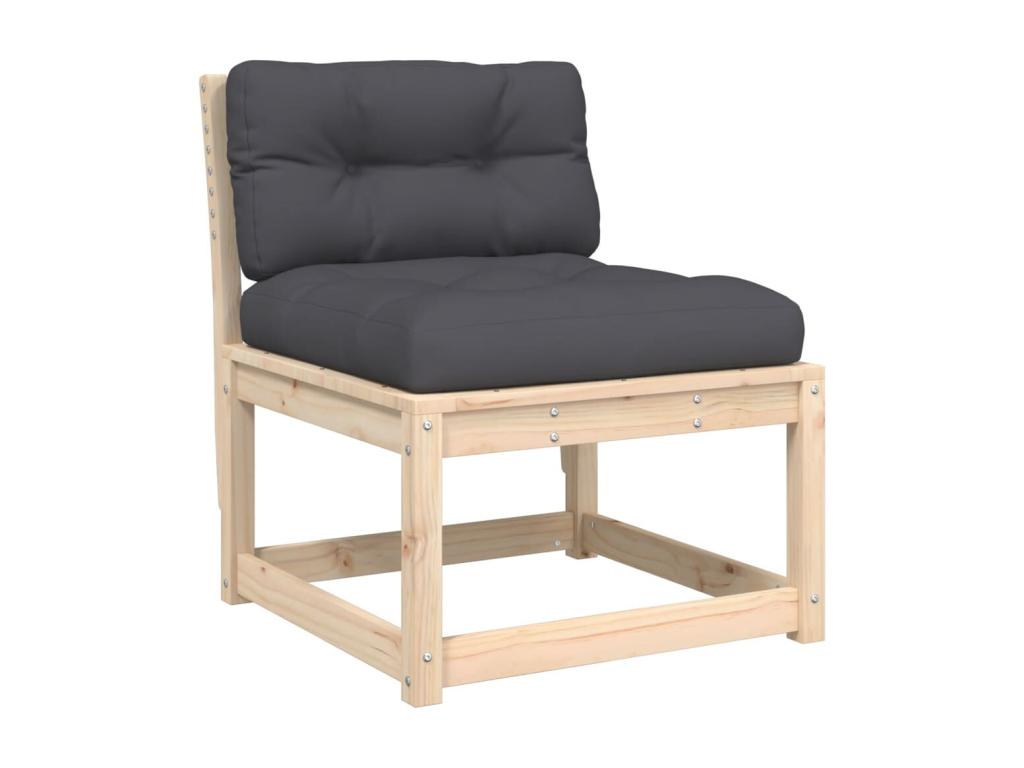 Salon de jardin 5 pcs avec coussins bois de pin massif 33753ZFFV