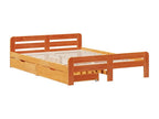 Cadre de lit sans matelas cire marron 140x200cm bois pin massif 06253QVAB