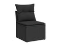 Salon de jardin 7 pièces avec coussins noir résine tressée 04846OBKM