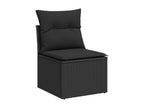 Salon de jardin 7 pièces avec coussins noir résine tressée 04846OBKM