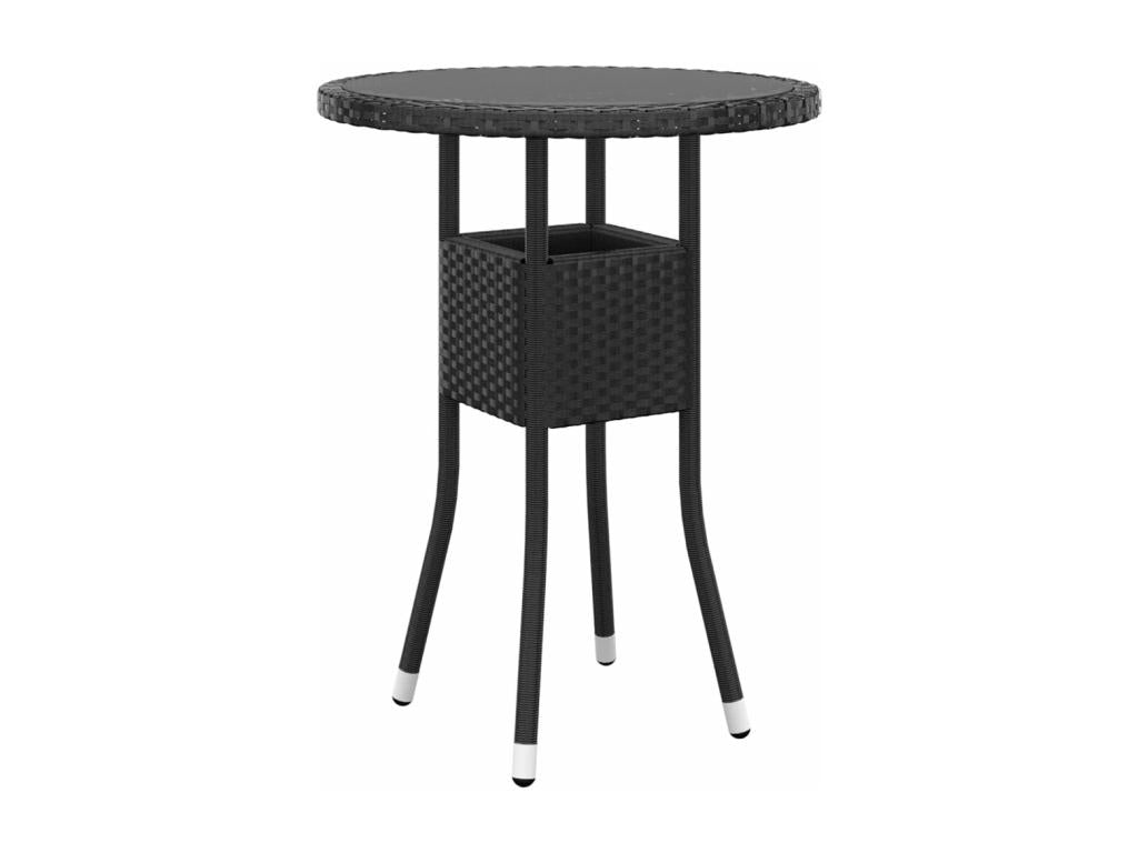 Ensemble à manger de jardin 3 pcs Résine tressée Noir 76324NMVH