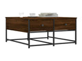 Table basse chêne marron 80x80x40 cm bois d'ingénierie 92286WSNS