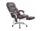 Chaise de bureau - Similicuir / Métal chromé - Marron - Calmetop 45735ZGXA