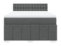 Sommier à Nidchicshop de lit avec matelas Gris foncé 160x200cm Tissu 81523GITR