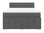 Sommier à Nidchicshop de lit avec matelas Gris foncé 160x200cm Tissu 81523GITR