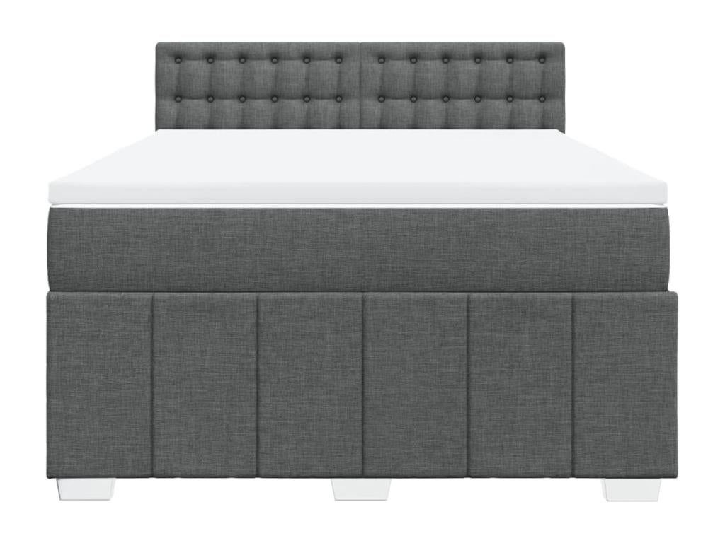 Sommier à Nidchicshop de lit avec matelas Gris foncé 160x200cm Tissu 81523GITR