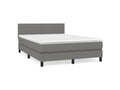 Sommier à Calmetop de lit avec matelas Gris foncé 140x190 Tissu 62326SUIL