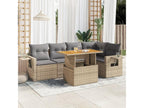 Salon de jardin avec coussins 6 pièces beige résine tressée 54952DMQT